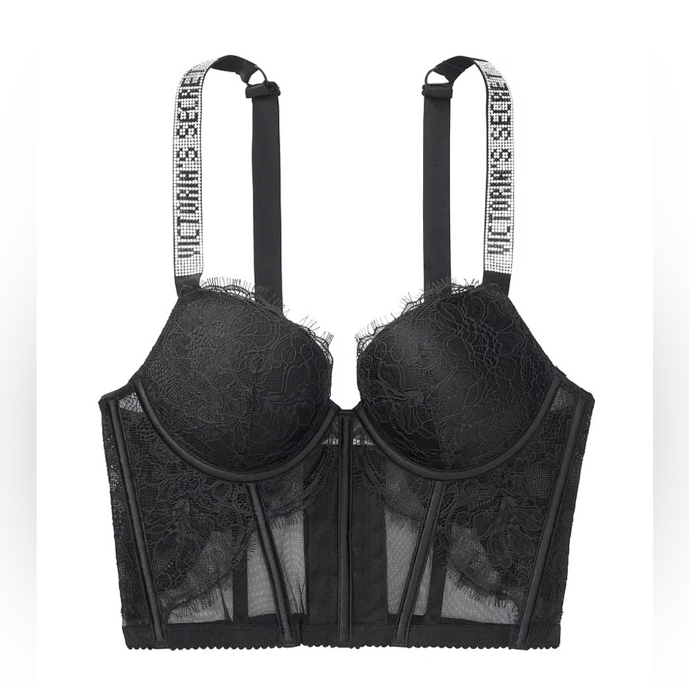 Victoria’s Secret very sexy push up shine strap bustier 34D